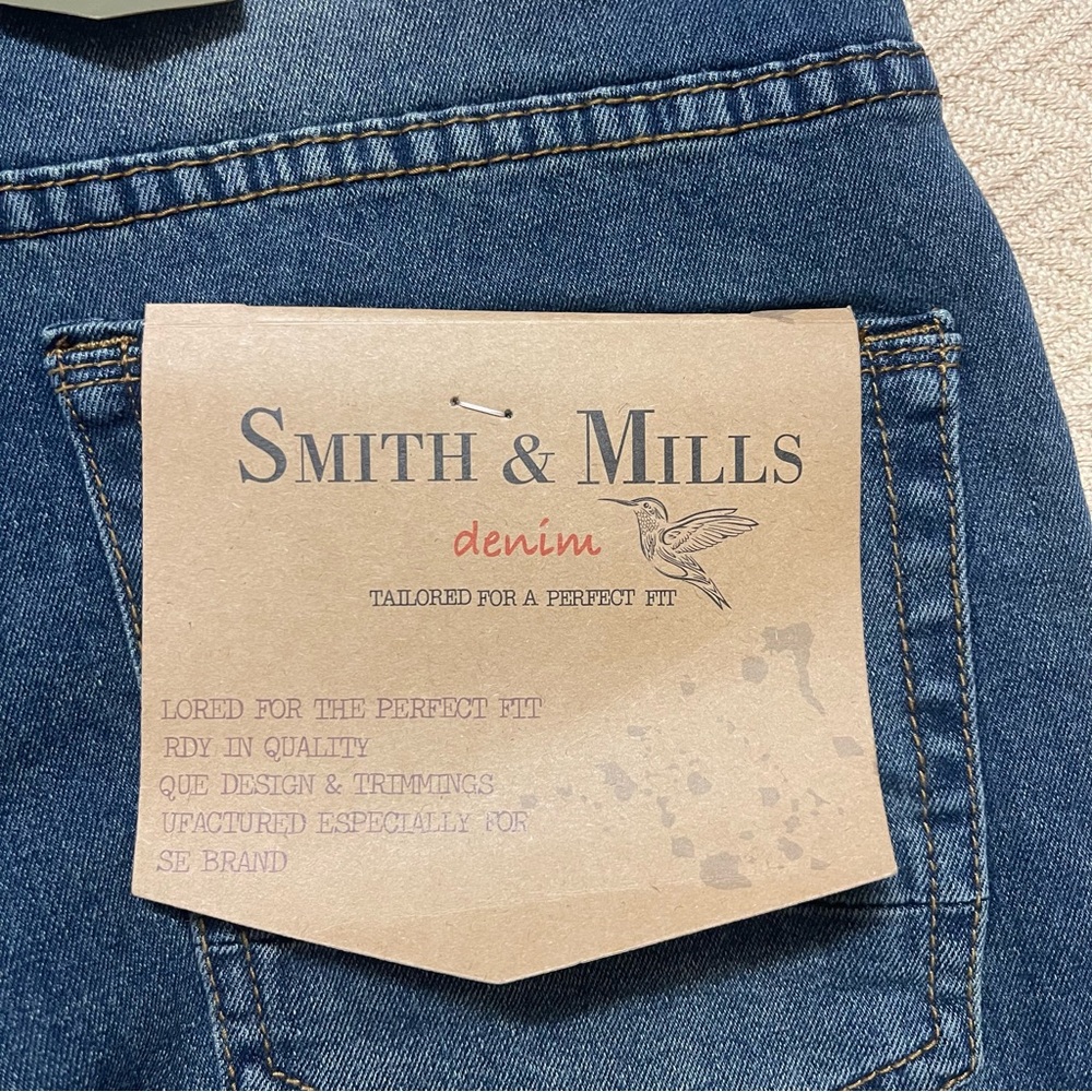 SMITH Men's Straight Fit Denim Jeans - Classic Blue - Picture 5 of 8